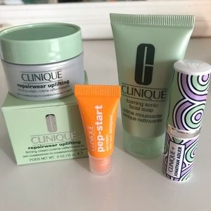 Clinique Trial Size Set-Eye Cream, Face Soap, Lip